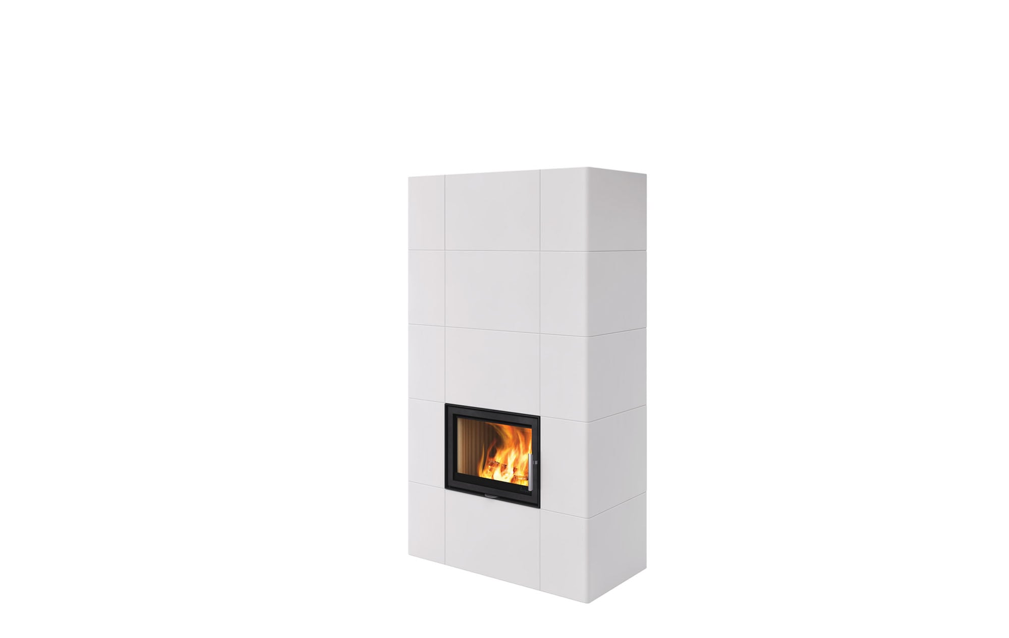 Ekstra stor varmelagrende peis i moderne design