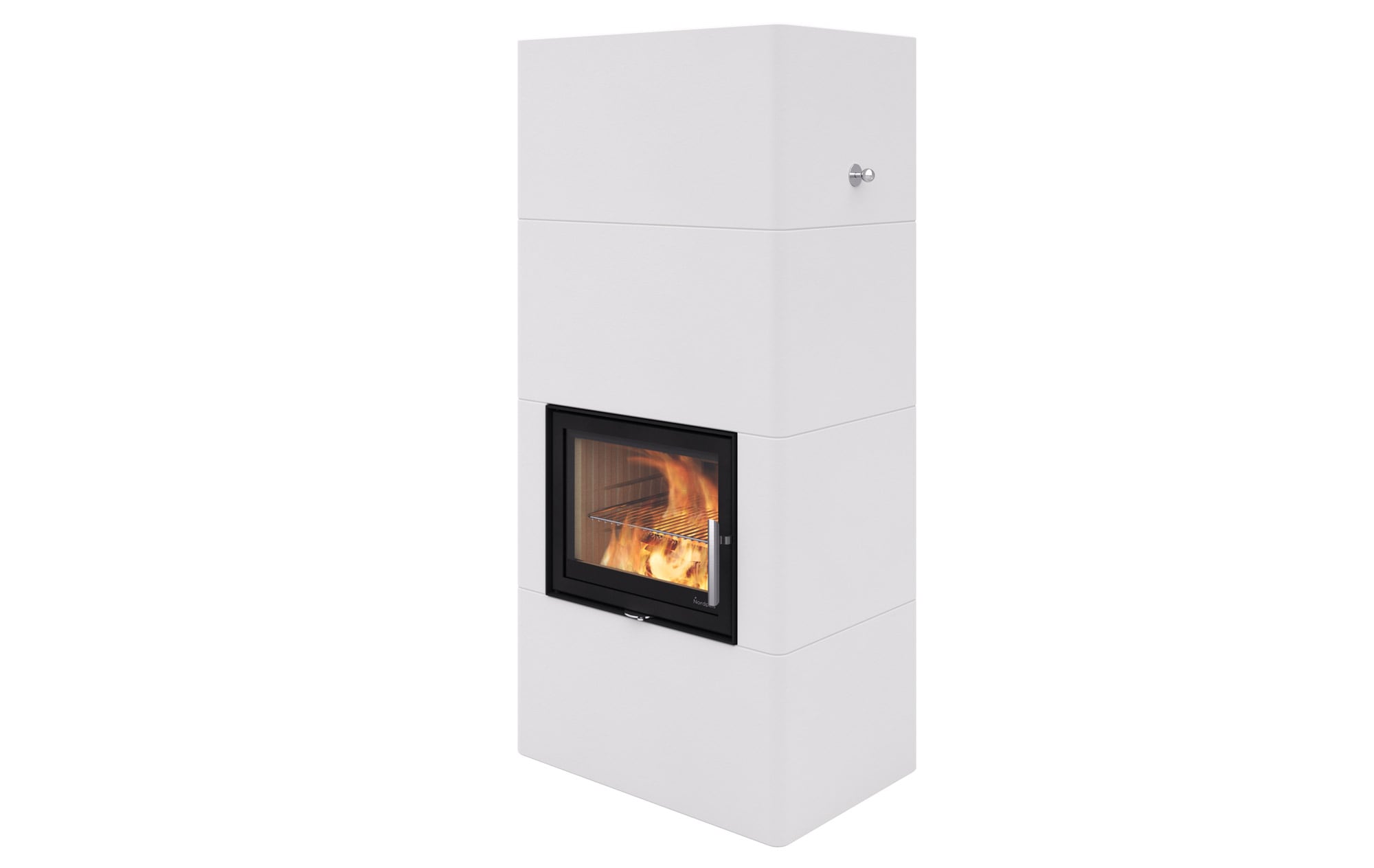 Stor varmelagrende peis i moderne design