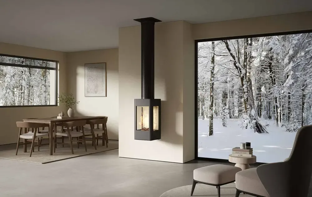 Takhängd braskamin från serien You