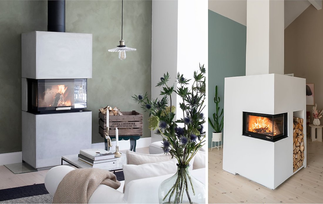 Moderne peis i moderne hjem