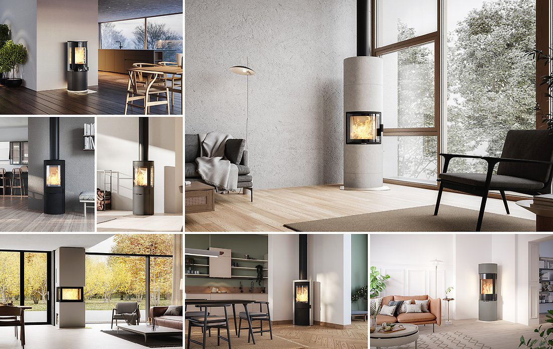 Moderne peis i moderne hjem
